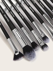13pcs Duo-fiber Makeup Brush Set,Makeup Tools With Soft Brush Hair For Easy Carrying