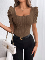 Prive Square Neck Puff Sleeve Tee