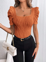 Prive Square Neck Puff Sleeve Tee