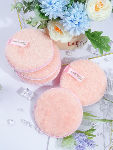 5pcs Makeup Remover Puff,Soft And Skin Friendly Face Towel,Cleanning Tools Easy Carrying For Travel