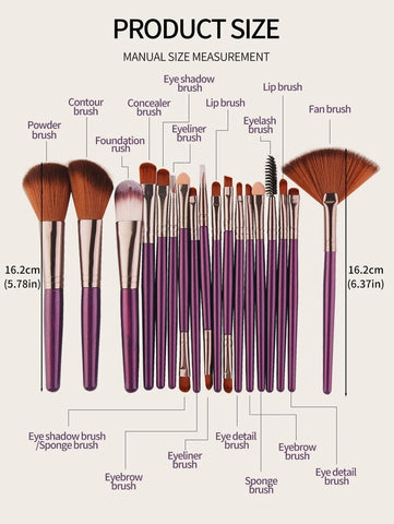 18pcs Professional Makeup Brush Set, Blush Brush, Foundation Brush, Eyeshadow Brush, Blending Brush, Highlighting Brush, Eyeliner Brush, Eyebrow Brushes,Soft Makeup Tools