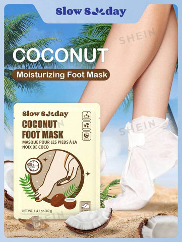SlowSunday Coconut Foot Mask 1 pair for dry cracked feet,remove dead skin