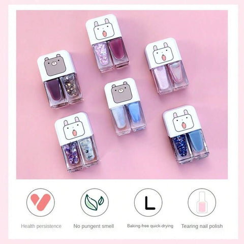 Water-based Peel-off Nail Polish Set In Translucent Colors, Quick Dry, Long Lasting, Ideal For Women Gifts