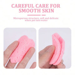 20pcs Of Compressed Wood Pulp Face Wash Pouches,Heart-Shaped Face Cleaning Puff,Easy Carrying Makeup Tools For Travel