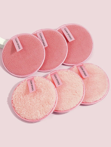 6pcs Makeup Remover Puff,Soft And Skin Friendly Face Towel,Cleanning Tools Easy Carrying For Travel