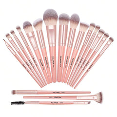 18pcs Professional Makeup Brush Set,Makeup Tools With Soft Fiber For Easy Carrying,Foundation Brush,Eye Shadow Brush,Smudge Brush,Eyebrow Brush,Brush Set For Travel